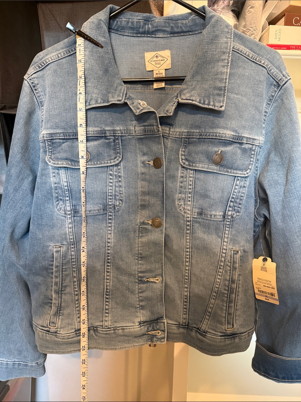 St. John's Bay Petite Light Blue Denim Jean Jacket